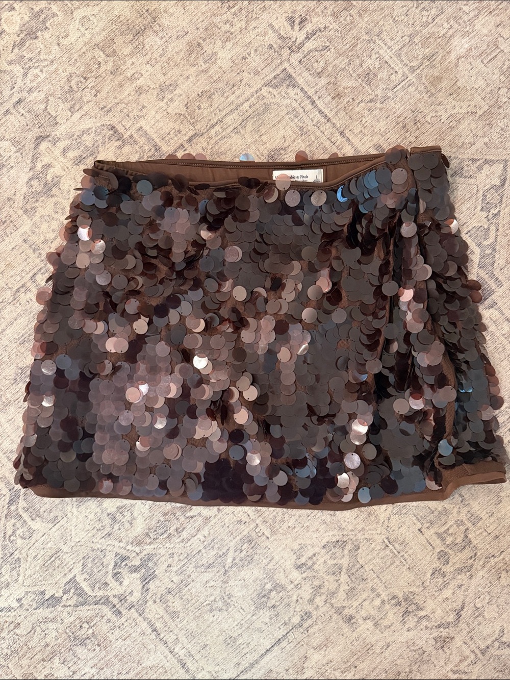 Abercrombie & Fitch Brown Sequin Mini Skirt